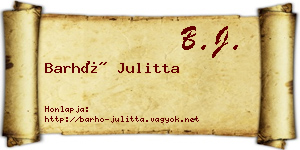 Barhó Julitta névjegykártya